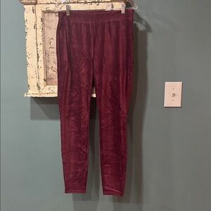 LuLaRoe Rich Burgundy Corduroy Leggings